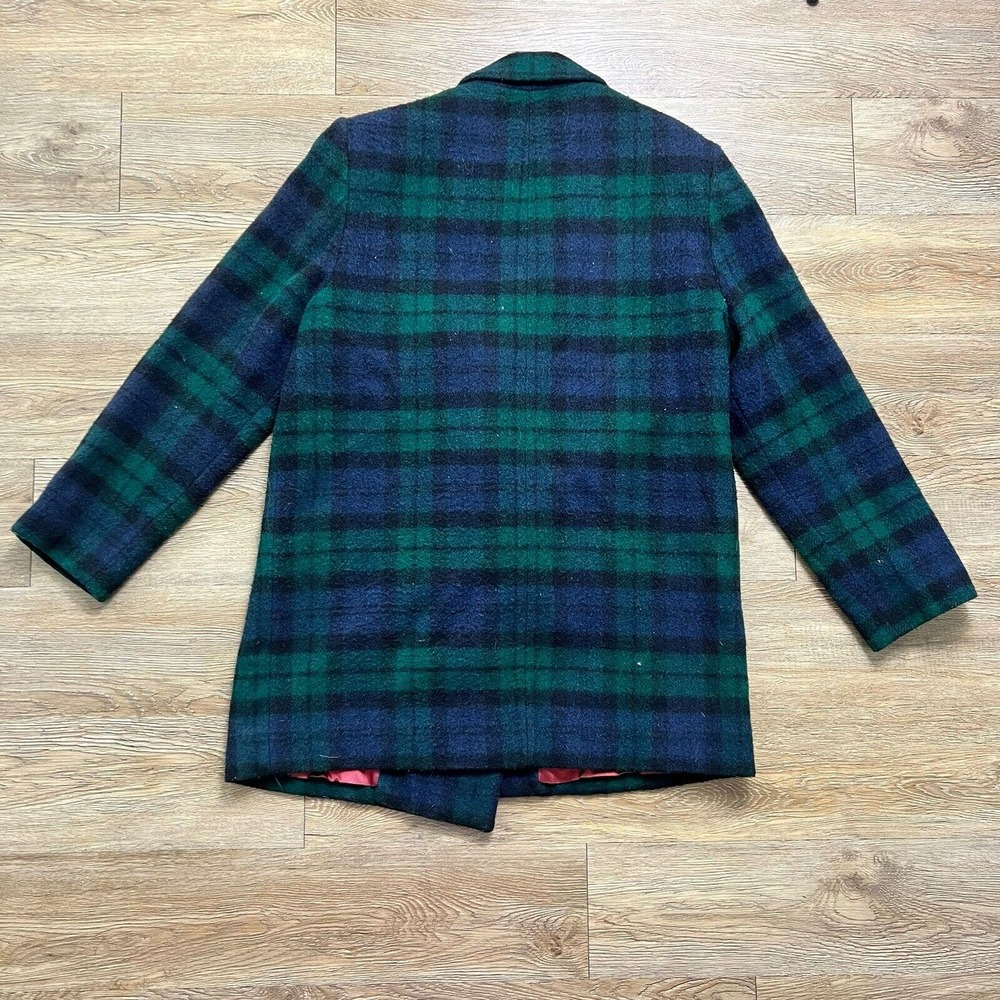 TALBOTS Wool Blend Blazer Women's 14 Plaid Double Breasted Pockets Lined Coat - Picture 2 of 9